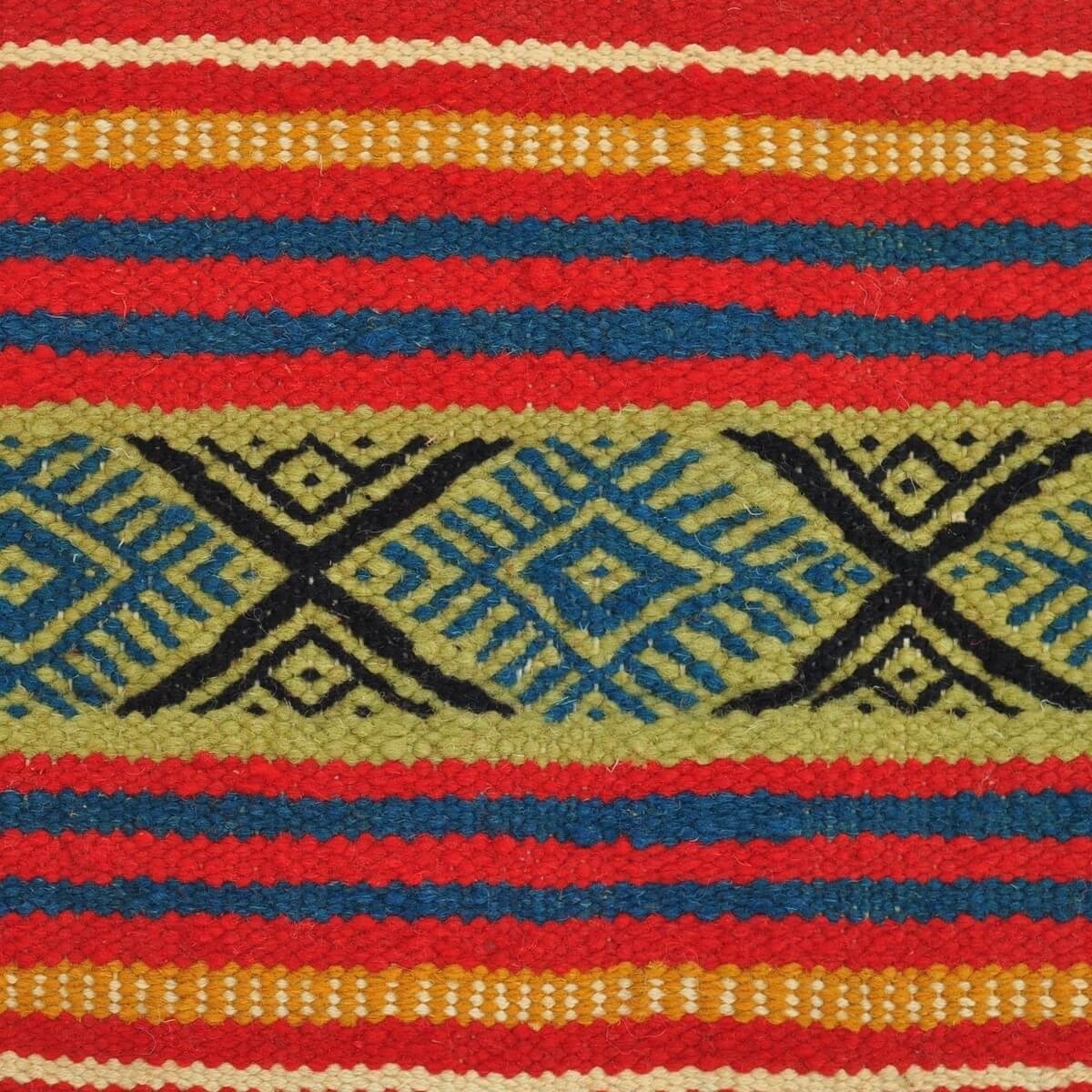 tappeto berbero Tappeto Kilim lungo Gasrine 60x195 Rosso/Multicolore (Fatto a mano, Lana) Tappeto kilim tunisino, in stile maroc