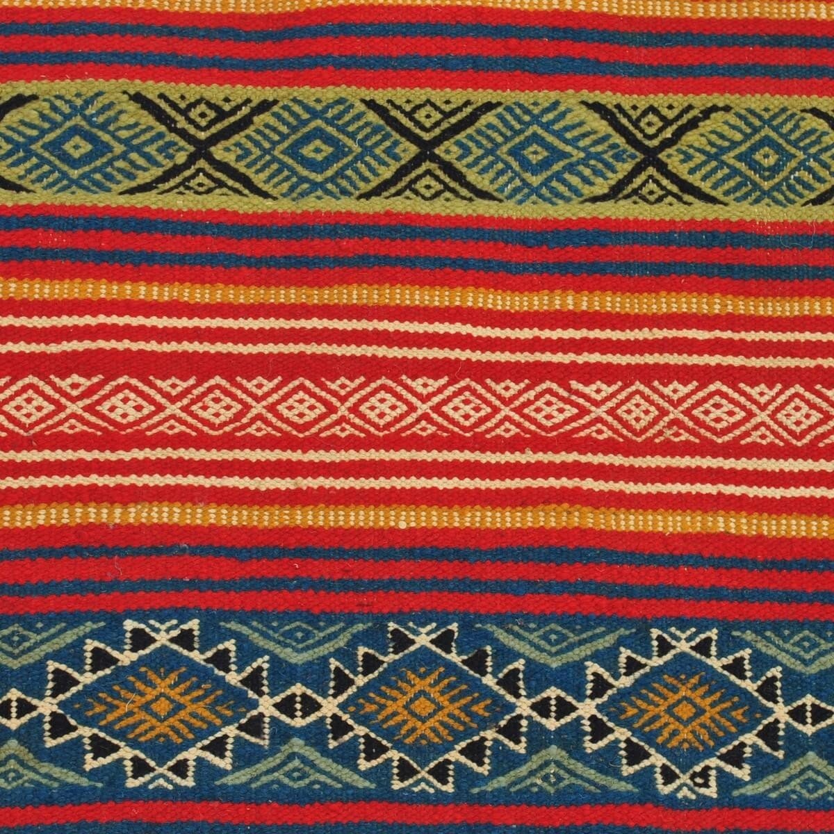 Berber tapijt Tapijt Kilim lang Gasrine 60x195 Rood/Veelkleurig (Handgeweven, Wol, Tunesië) Tunesisch kilimdeken, Marokkaanse st