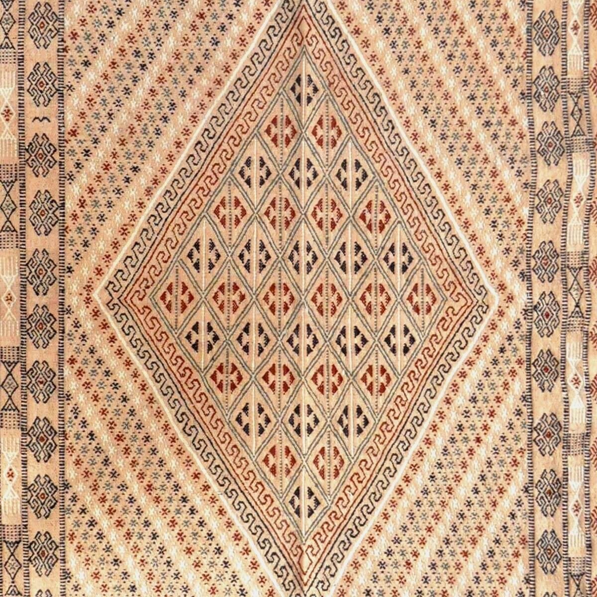 Berber Teppich Großer Teppich Margoum Jilma 160x250  Beige (Handgefertigt, Wolle) Tunesischer Margoum-Teppich aus der Stadt Kair