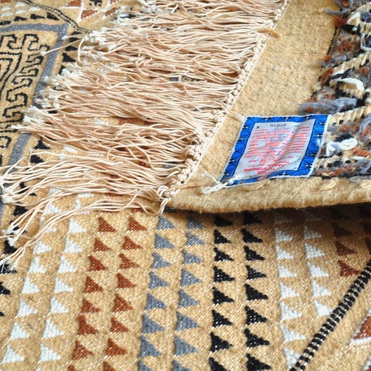 Berber Teppich Großer Teppich Margoum Farhan 160x250 Beige (Handgefertigt, Wolle, Tunesien) Tunesischer Margoum-Teppich aus der 