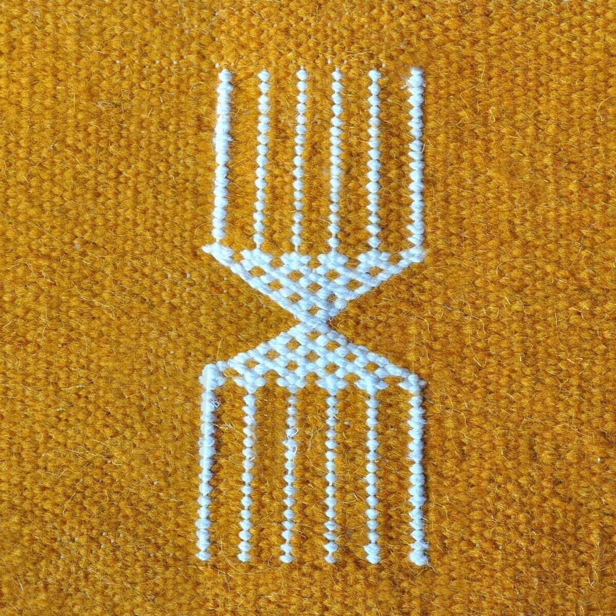Tapete berbere Tapete Kilim Jawad 135x240 Branco/Amarelado (Tecidos à mão, Lã) Tapete tunisiano kilim, estilo marroquino. Tapete