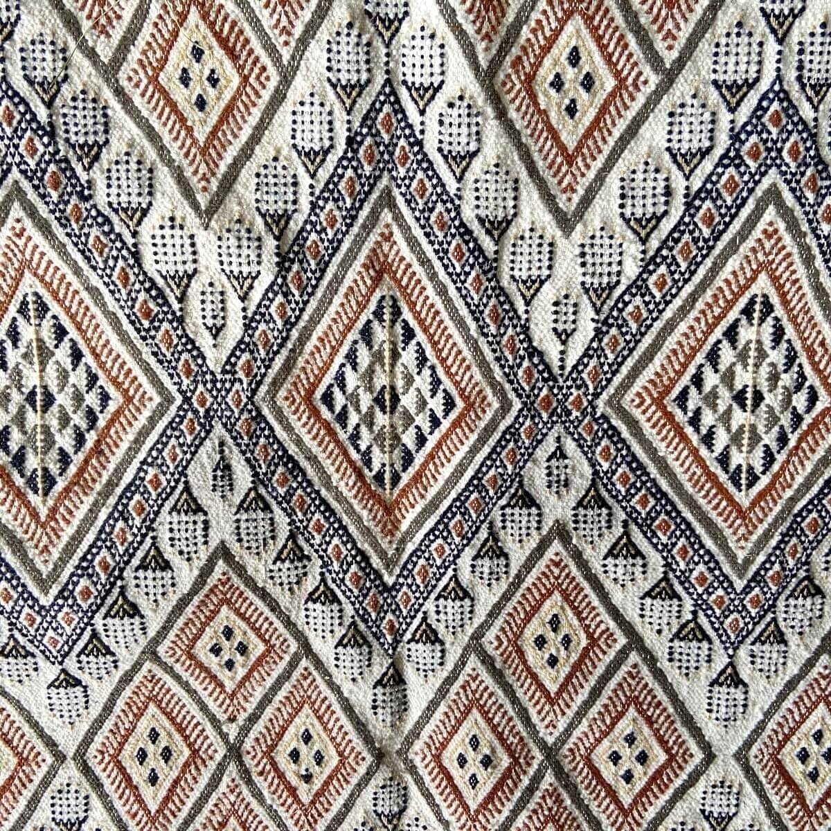 Berber Teppich Teppich Margoum Lina 140x210 Weiss/Braun (Handgefertigt, Wolle, Tunesien) Tunesischer Margoum-Teppich aus der Sta