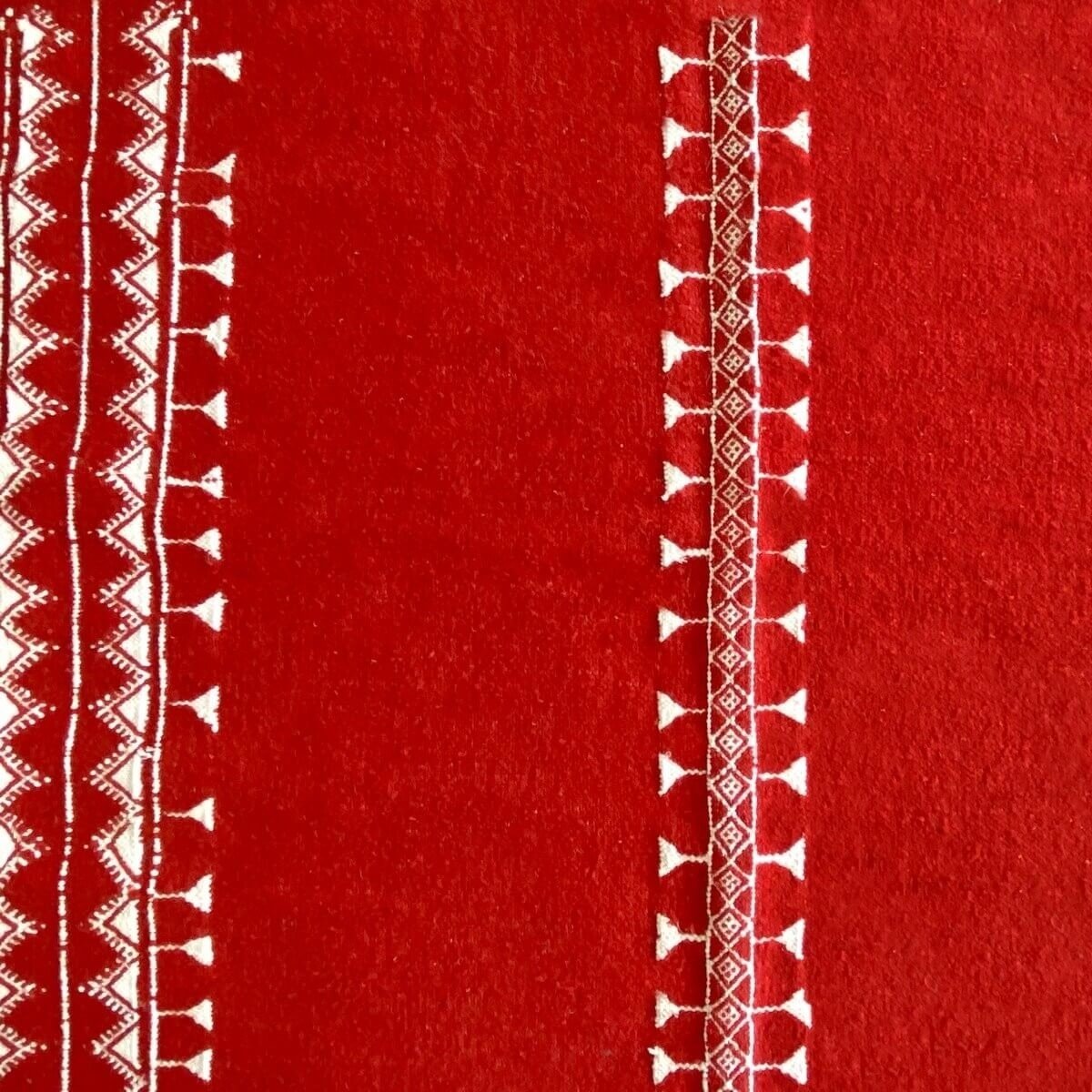 tappeto berbero Tappeto Kilim Nassen 105x208 Rosso (Fatto a mano, Lana, Tunisia) Tappeto kilim tunisino, in stile marocchino. Ta