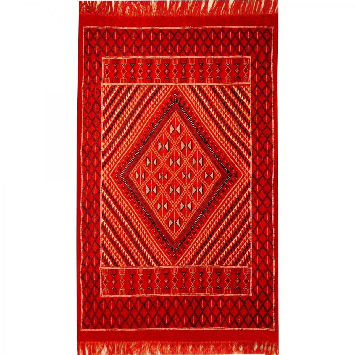 Berber Teppich Teppich Margoum Kantoui 120x180 Rot (Handgefertigt, Wolle) Tunesischer Margoum-Teppich aus der Stadt Kairouan. Re