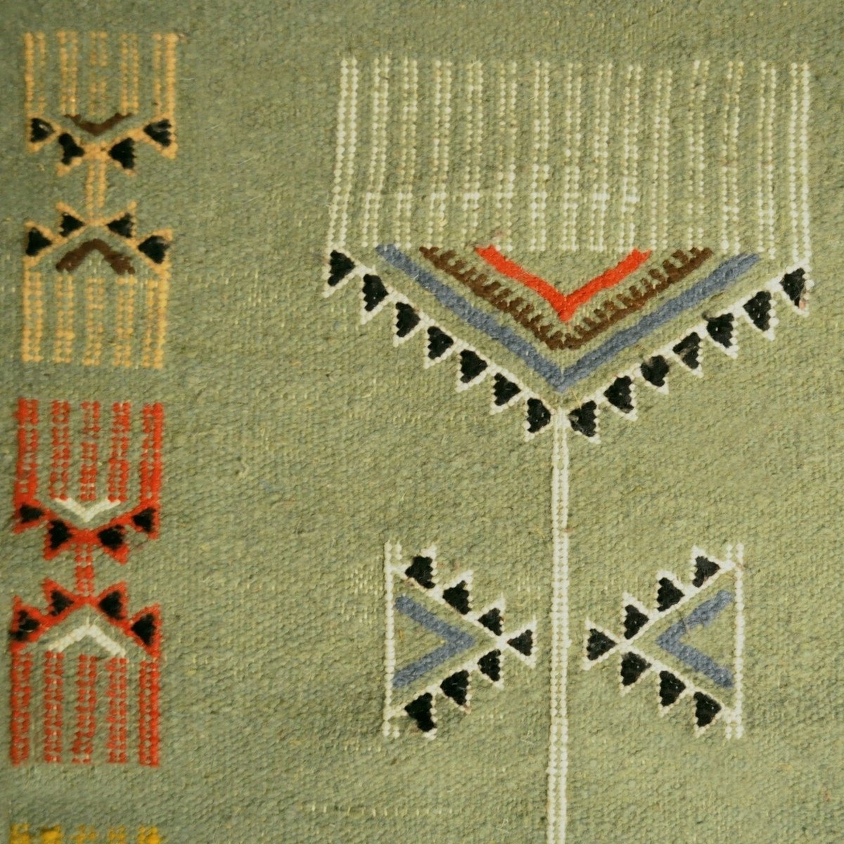tappeto berbero Tappeto Kilim lungo Zramdine 60x190 Verde/Multicolore (Fatto a mano, Lana) Tappeto kilim tunisino, in stile maro