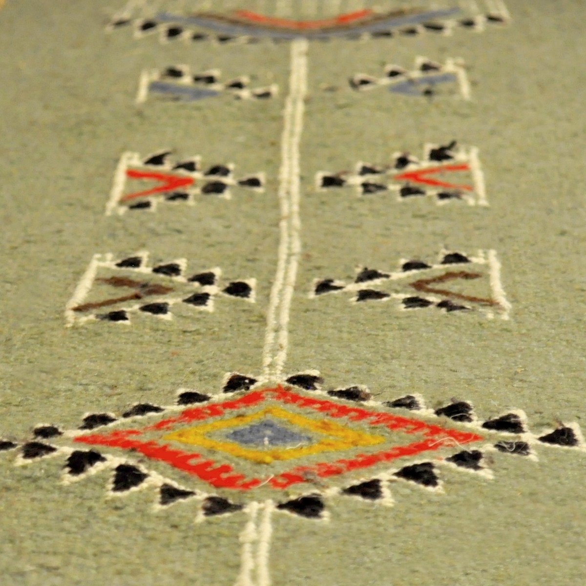 Berber Teppich Teppich Kelim lang Zramdine 60x190 Grün/Mehrfarben (Handgewebt, Wolle) Tunesischer Kelim-Teppich im marokkanische