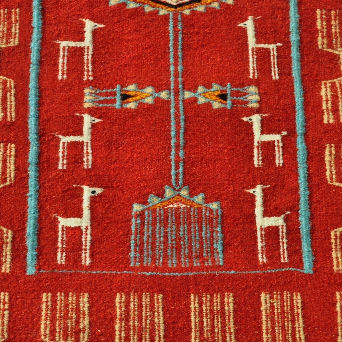 Tapis berbère Tapis Kilim long Bourdguen 65x195 Rouge (Tissé main, Laine) Tapis kilim tunisien style tapis marocain. Tapis recta