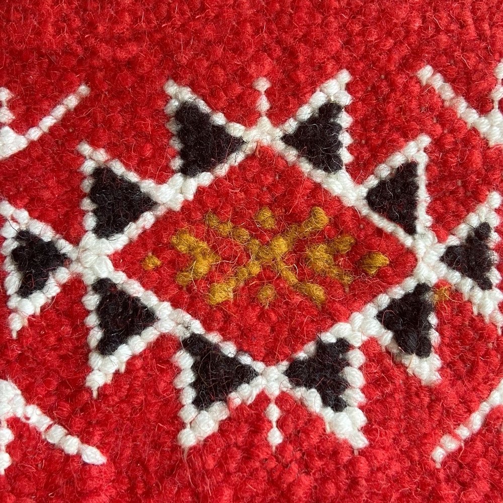 tappeto berbero Tappeto Kilim Agadir 115x200 Rosso (Fatto a mano, Lana, Tunisia) Tappeto kilim tunisino, in stile marocchino. Ta