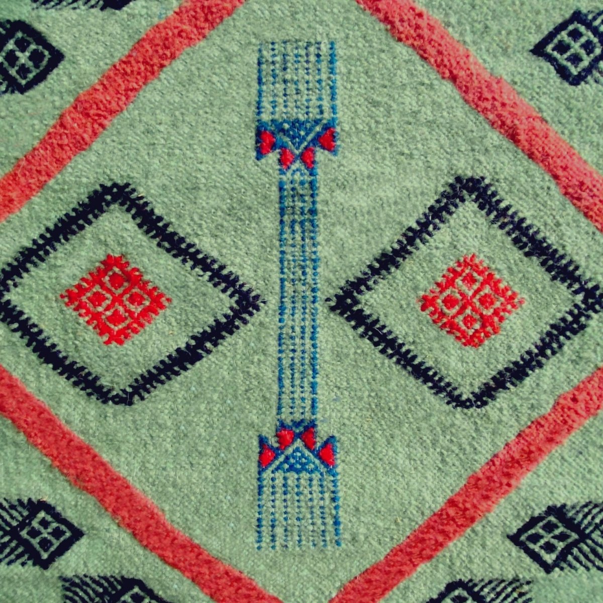 Berber carpet Rug Kilim long Aouled 60x215 Blue (Handmade, Wool, Tunisia) Tunisian Rug Kilim style Moroccan rug. Rectangular car