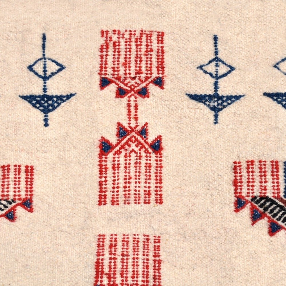 Tapis berbère Tapis Kilim Joudi100x175 Gris/Noir/Rouge (Tissé main, Laine) Tapis kilim tunisien style tapis marocain. Tapis rect