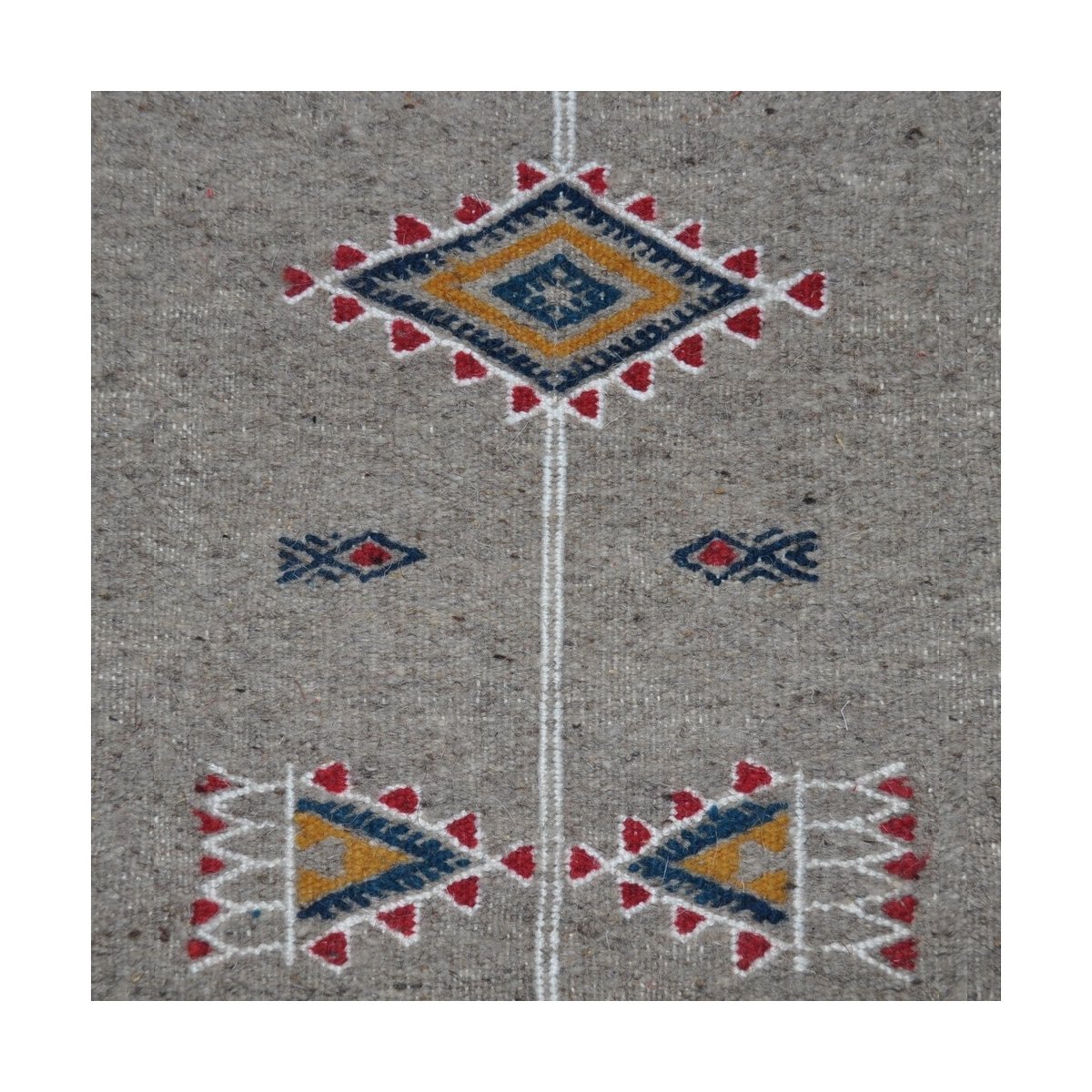 Berber Teppich Teppich Kelim Messadine 55x105 Grau/Rot/Blau/Gelb (Handgewebt, Wolle) Tunesischer Kelim-Teppich im marokkanischen