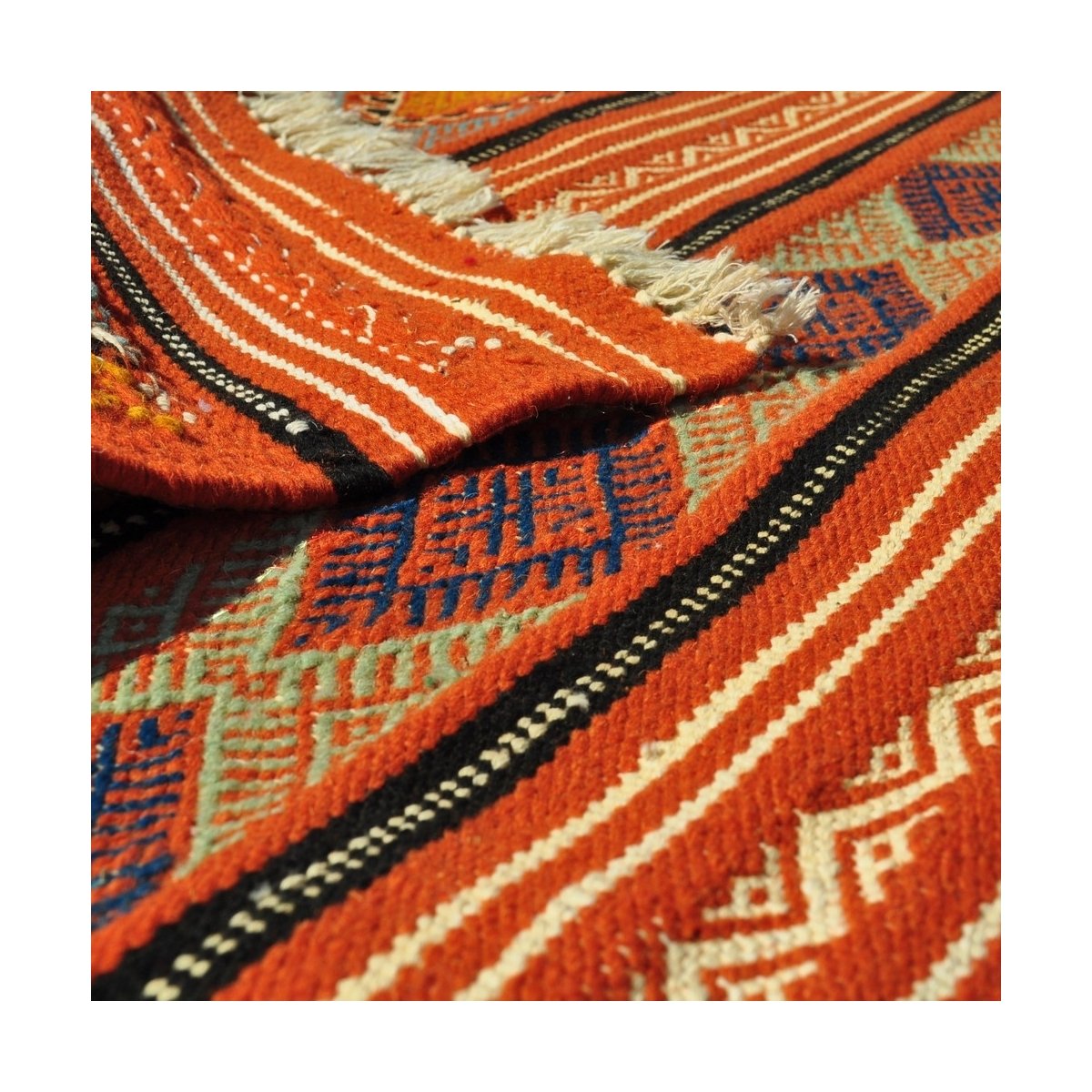 Tapis berbère Tapis Kilim Sayada 67x100 Multicolore (Tissé main, Laine, Tunisie) Tapis kilim tunisien style tapis marocain. Tapi