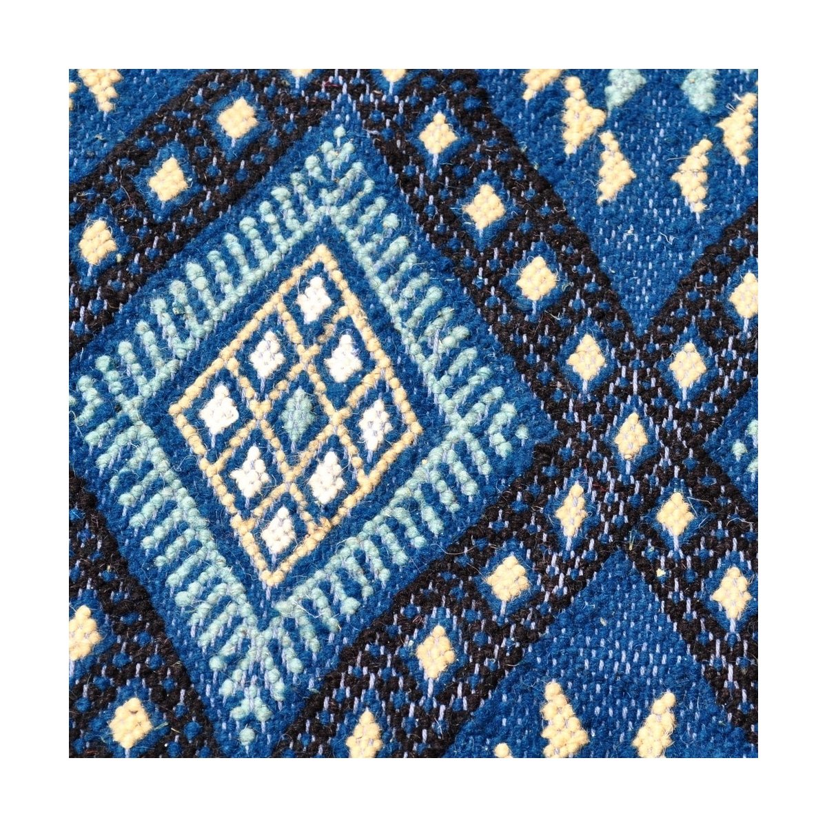 Berber tapijt Tapijt Margoum Zriba 120x200 Blauw/Wit (Handgeweven, Wol, Tunesië) Tunesisch Margoum Tapijt uit de stad Kairouan. 