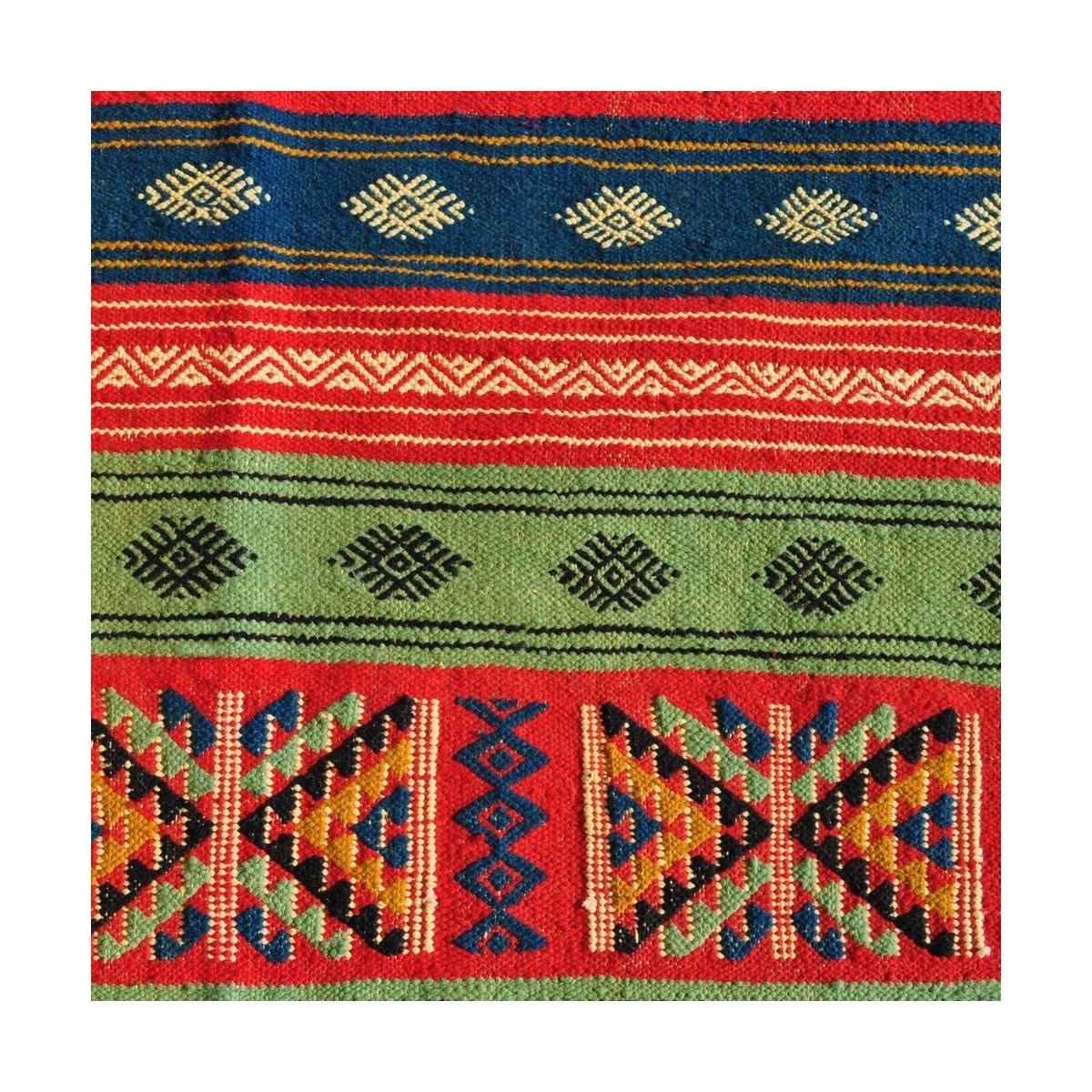 Berber carpet Rug Kilim Babjdid 140x250 Yellow/Multicolour (Handmade, Wool) Tunisian Rug Kilim style Moroccan rug. Rectangular c