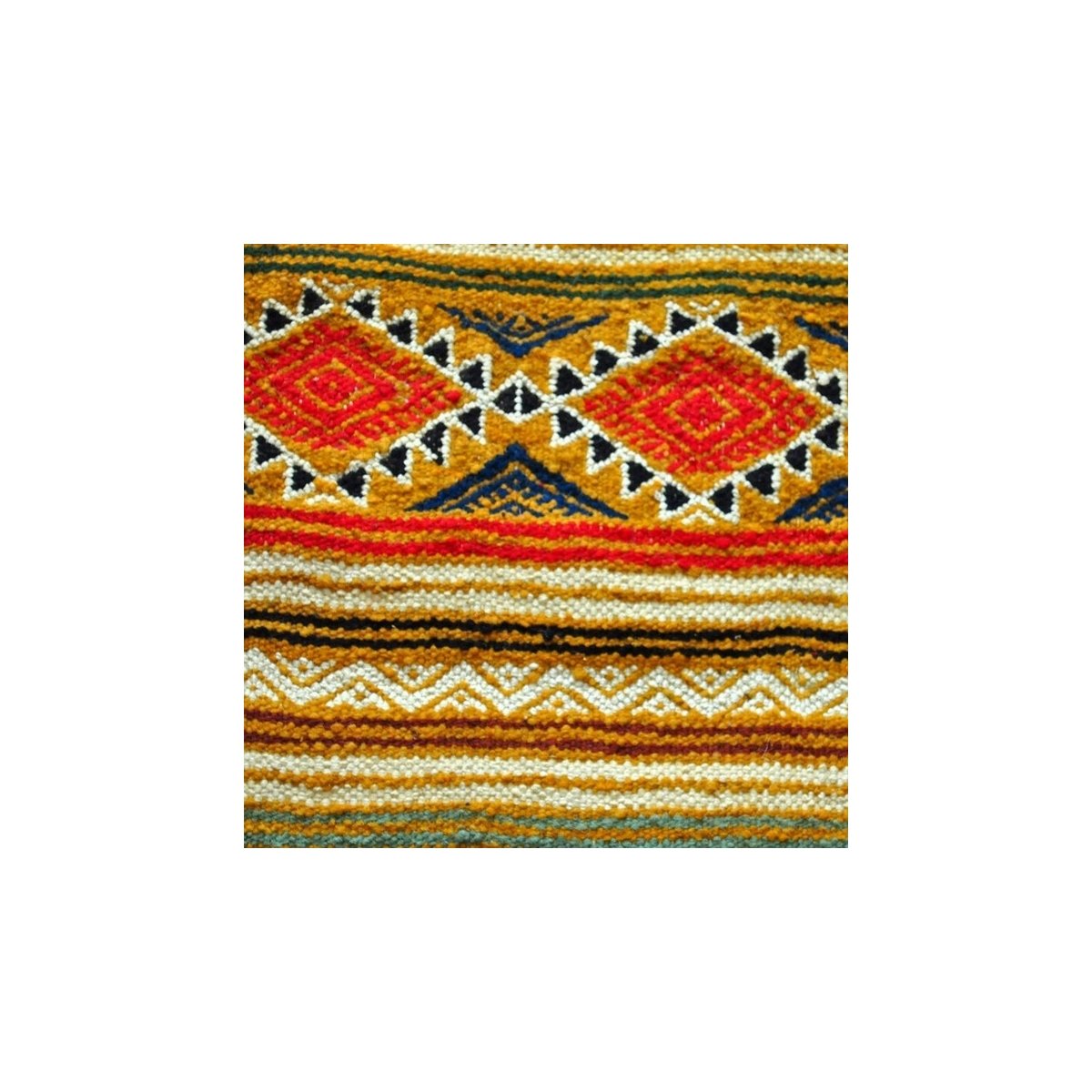 Berber carpet Rug Kilim long Rabat 60x210 Yellow (Handmade, Wool, Tunisia) Tunisian Rug Kilim style Moroccan rug. Rectangular ca
