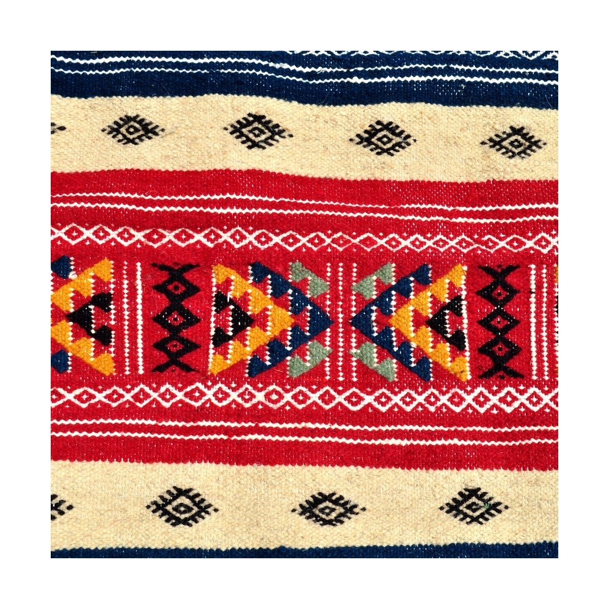 Tapis berbère Tapis Kilim long Rouhia 70x200 Multicolore (Tissé main, Laine) Tapis kilim tunisien style tapis marocain. Tapis re