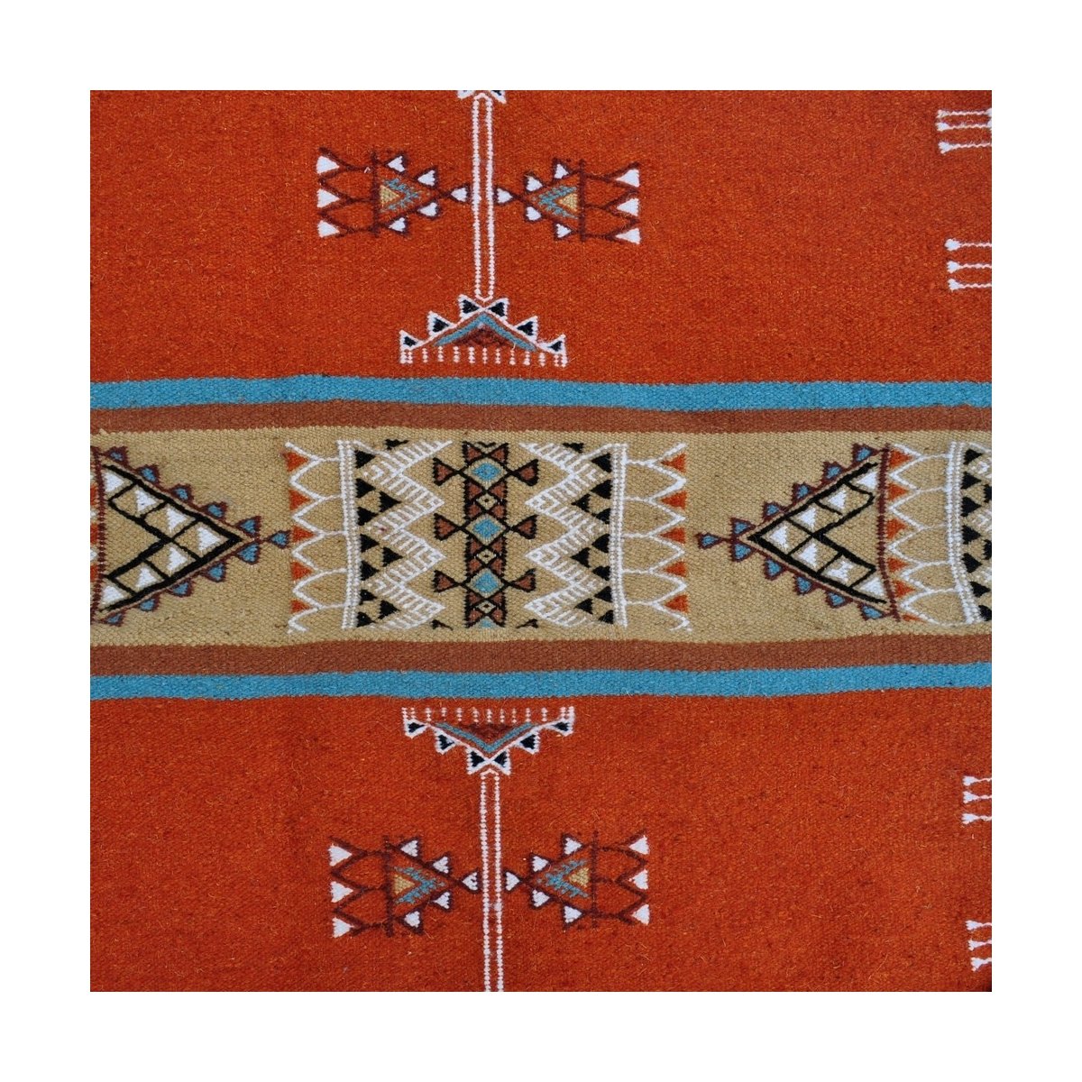 Tapete berbere Tapete Kilim Othman 110x180 Amarelo/Multicor (Tecidos à mão, Lã) Tapete tunisiano kilim, estilo marroquino. Tapet