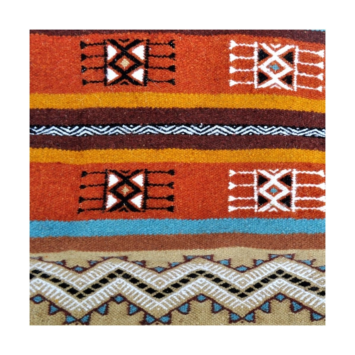 Berber tapijt Tapijt Kilim Othman 110x180 Jeel/Veelkleurig (Handgeweven, Wol, Tunesië) Tunesisch kilimdeken, Marokkaanse stijl. 