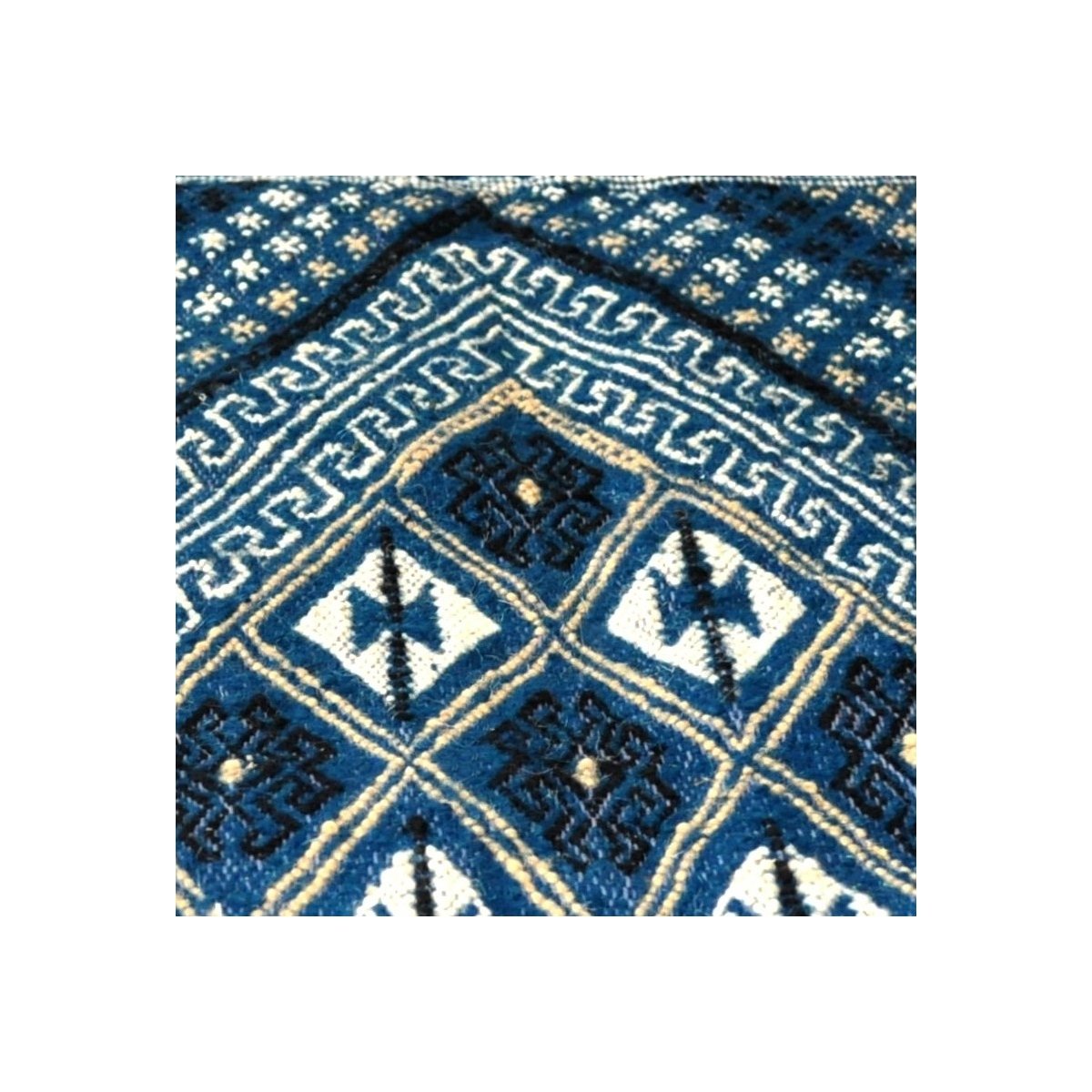 Berber Teppich Großer Teppich Margoum Baraka 200x300 Blau (Handgefertigt, Wolle, Tunesien) Tunesischer Margoum-Teppich aus der S