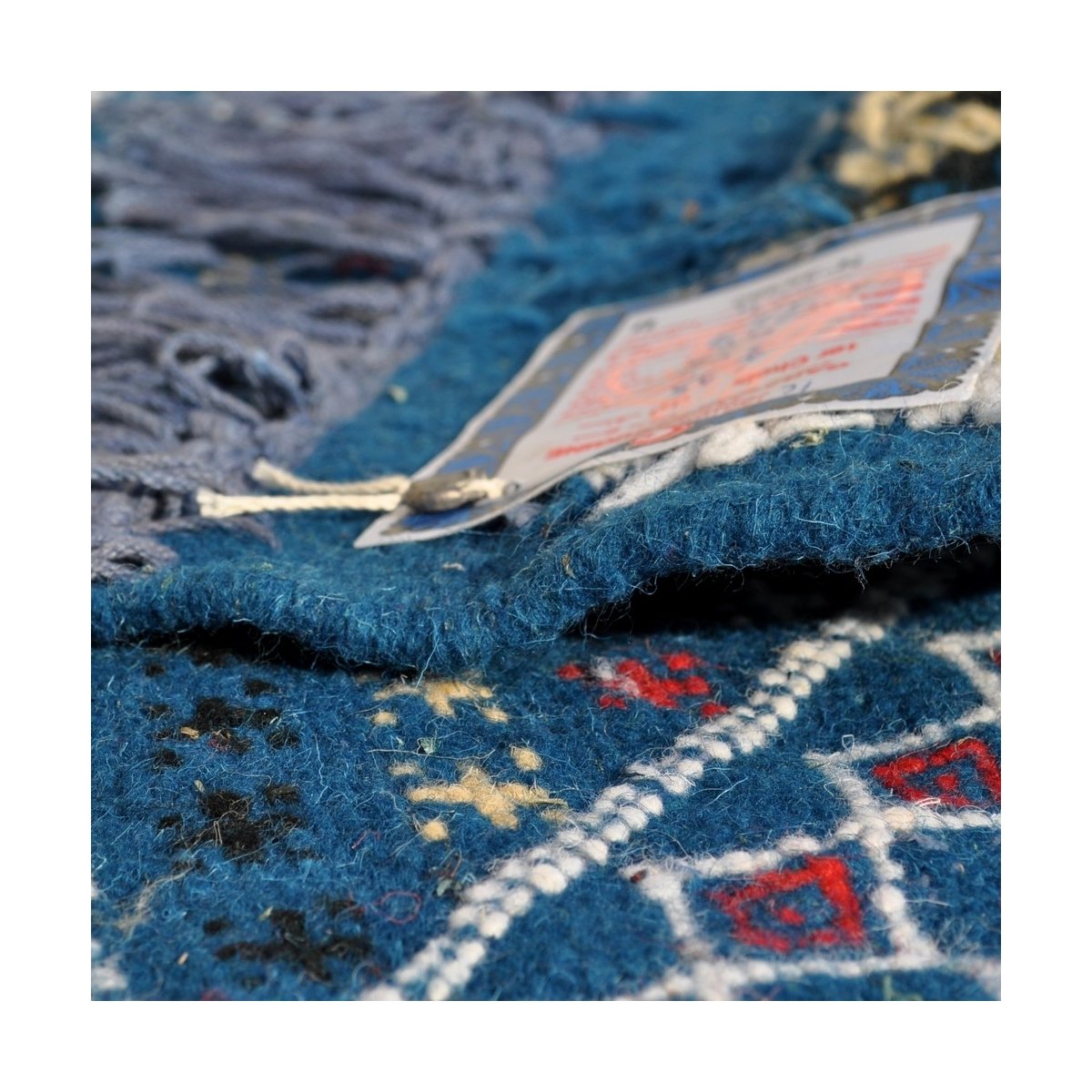 Berber carpet Large Rug Margoum Rehan 200x300 Blue (Handmade, Wool, Tunisia) Tunisian margoum rug from the city of Kairouan. Rec