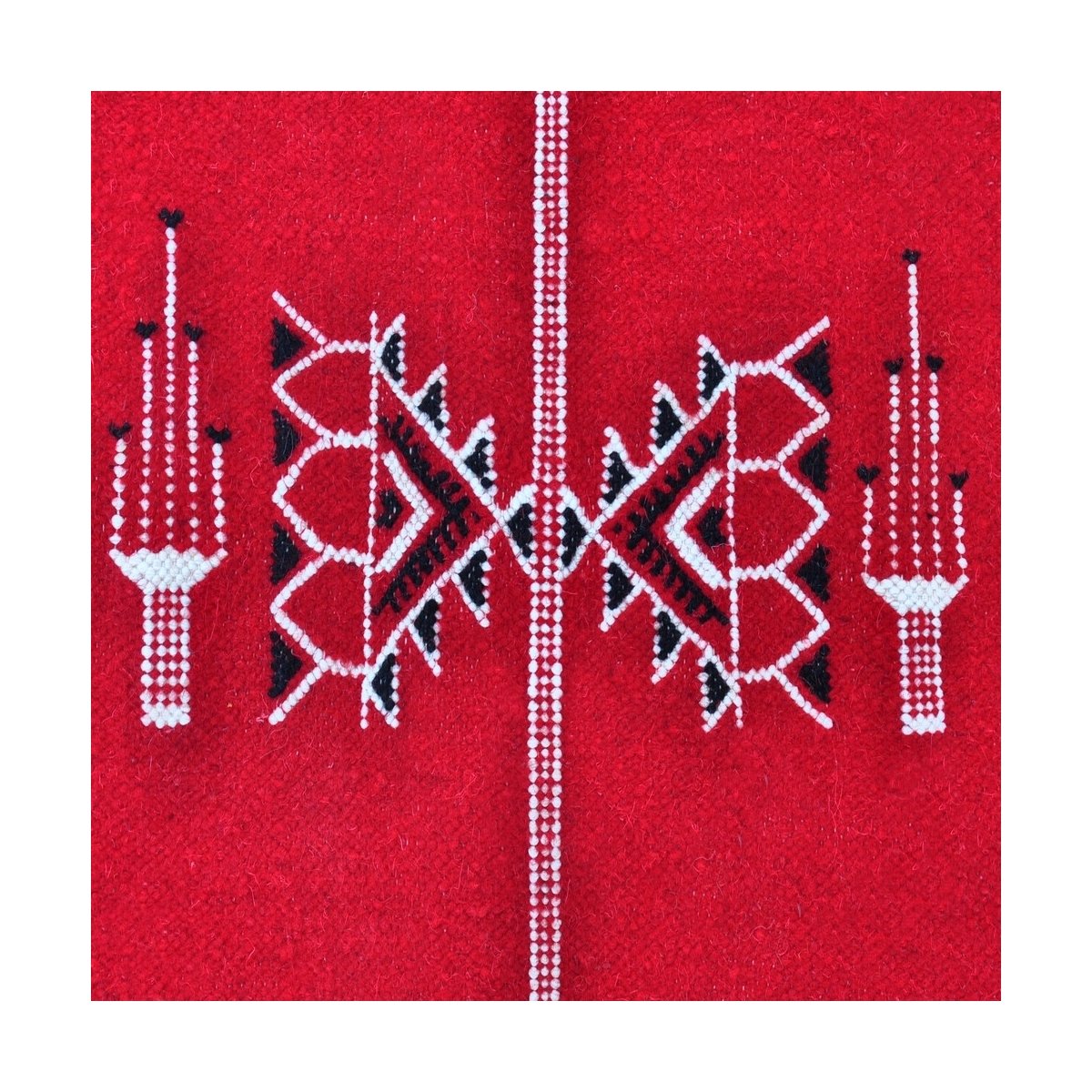 Berber carpet Rug Kilim long Tbolba 65x290 Red (Handmade, Wool, Tunisia) Tunisian Rug Kilim style Moroccan rug. Rectangular carp