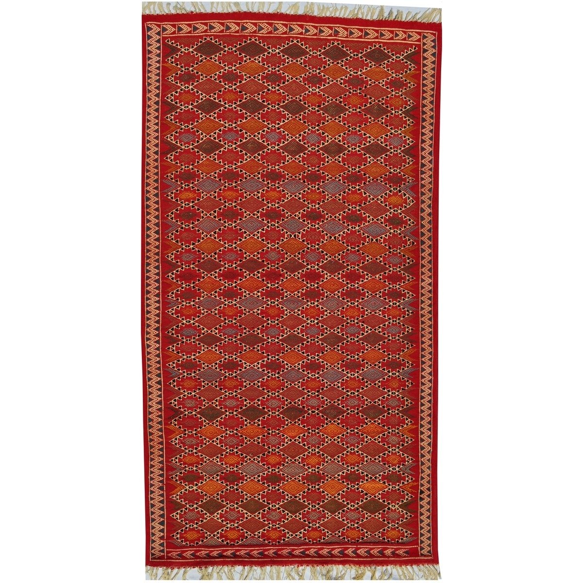 Tapete berbere Tapete Kilim Sultan 100x205 Multicor (Tecidos à mão, Lã, Tunísia) Tapete tunisiano kilim, estilo marroquino. Tape