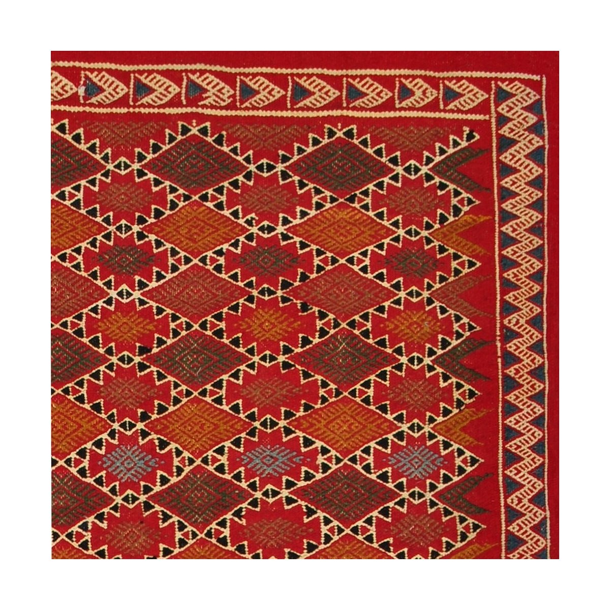 Tapete berbere Tapete Kilim Sultan 100x205 Multicor (Tecidos à mão, Lã, Tunísia) Tapete tunisiano kilim, estilo marroquino. Tape