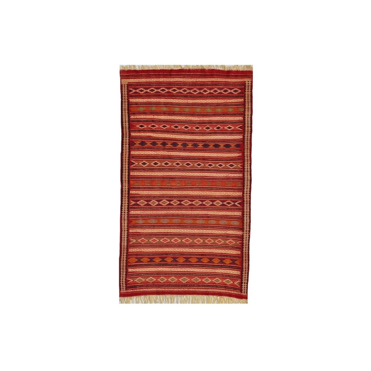 tappeto berbero Tappeto Kilim Yakout 100x200 Multicolore (Fatto a mano, Lana, Tunisia) Tappeto kilim tunisino, in stile marocchi