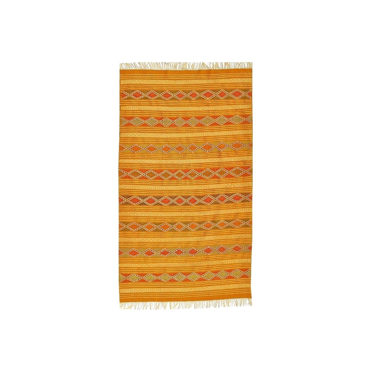 Tapis berbère Tapis Kilim Dalil 145x245 Orange/Ocre/Bleu (Tissé main, Laine) Tapis kilim tunisien style tapis marocain. Tapis re