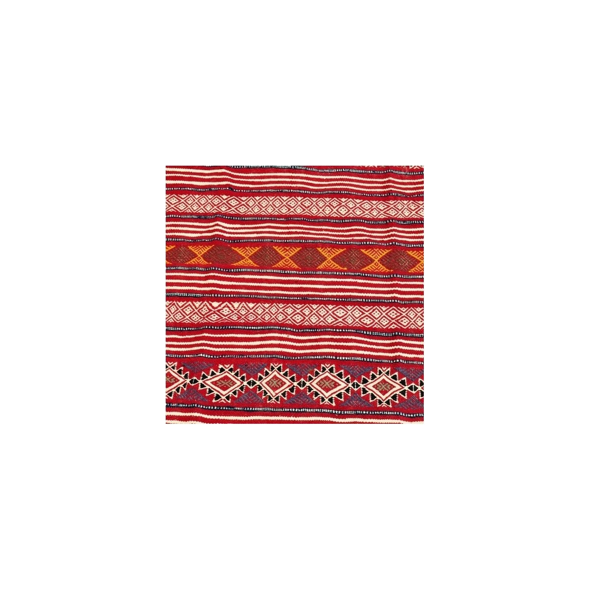 Berber tapijt Groot Tapijt Kilim Mahres 110x200 Rood (Handgeweven, Wol, Tunesië) Tunesisch kilimdeken, Marokkaanse stijl. Rechth