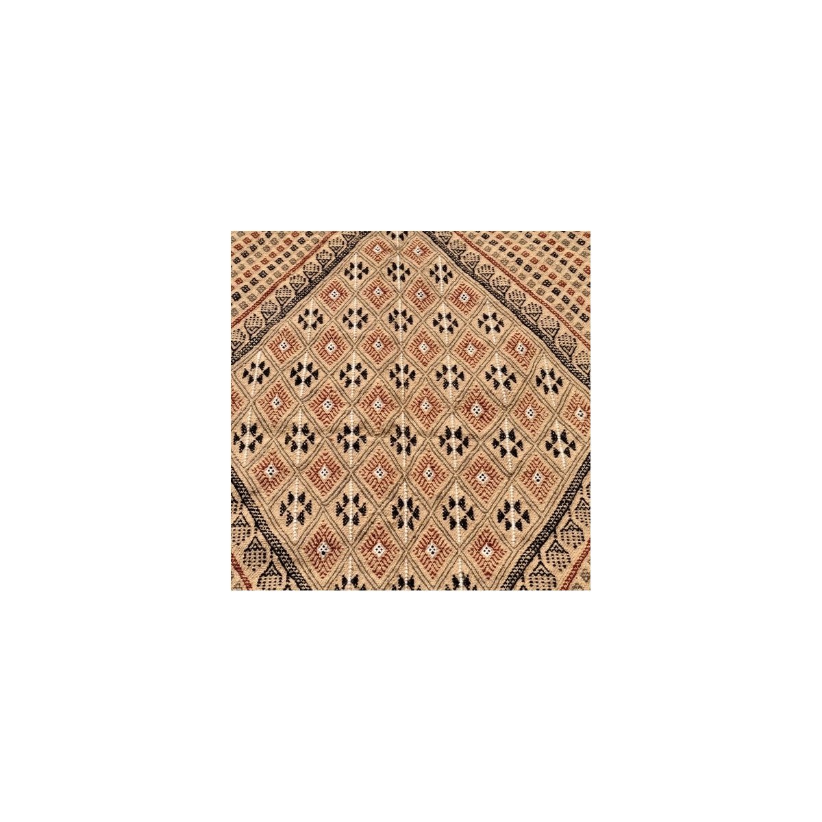 tappeto berbero Tappeto Margoum Bulla regia 110x200 Beige/Marrone (Fatto a mano, Lana) Tappeto margoum tunisino della città di K
