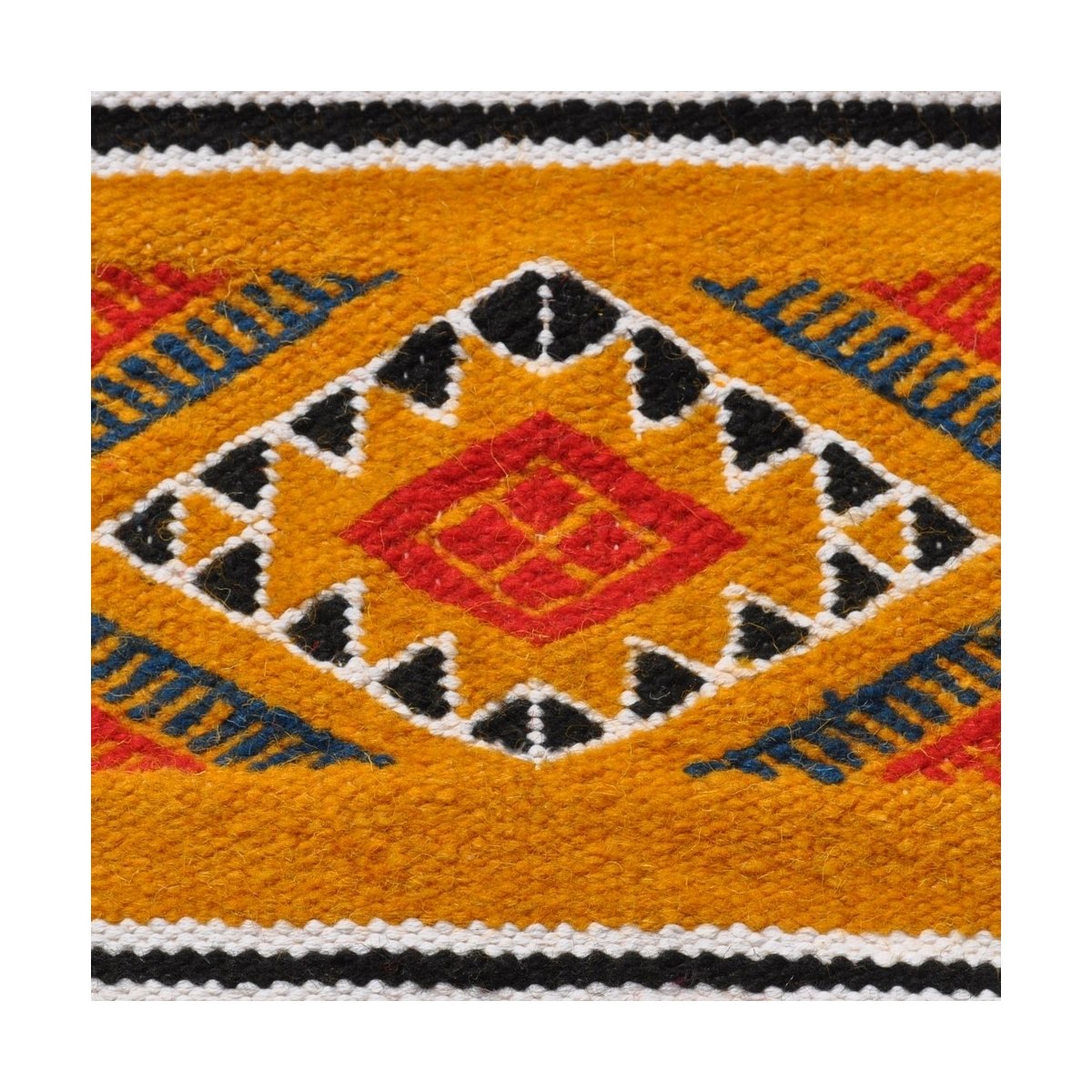 Berber tapijt Tapijt Kilim Chemtou 145x250 Geel/Wit (Handgeweven, Wol, Tunesië) Tunesisch kilimdeken, Marokkaanse stijl. Rechtho