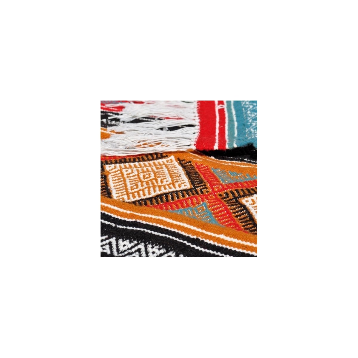 Tapete berbere Tapete Kilim longo Kesra 65x205 Multicor (Tecidos à mão, Lã) Tapete tunisiano kilim, estilo marroquino. Tapete re