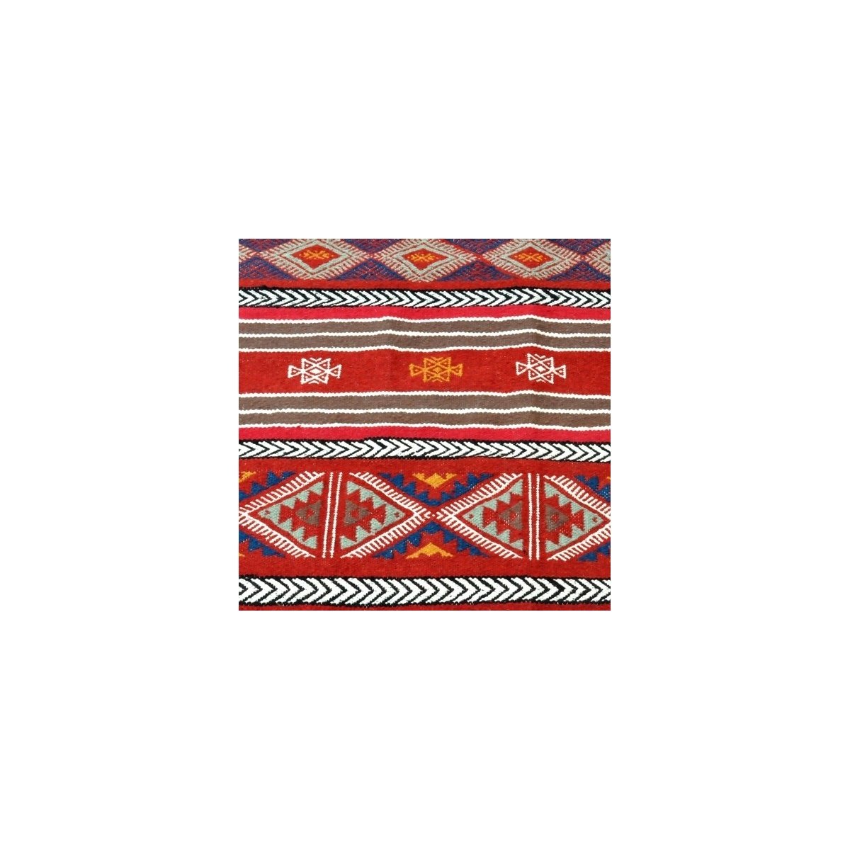 tappeto berbero Grande Tappeto Kilim Monastir 105x205 Multicolore (Fatto a mano, Lana, Tunisia) Tappeto kilim tunisino, in stile