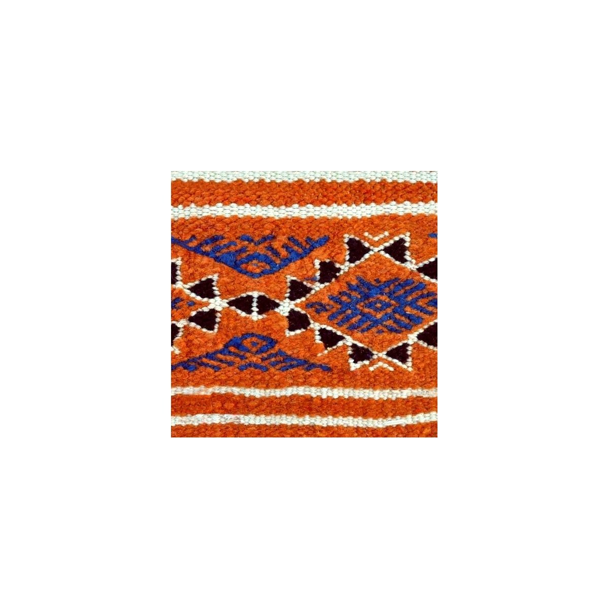 Berber Teppich Teppich Kelim Rached 110x195 Orange/Schwarz (Handgewebt, Wolle, Tunesien) Tunesischer Kelim-Teppich im marokkanis