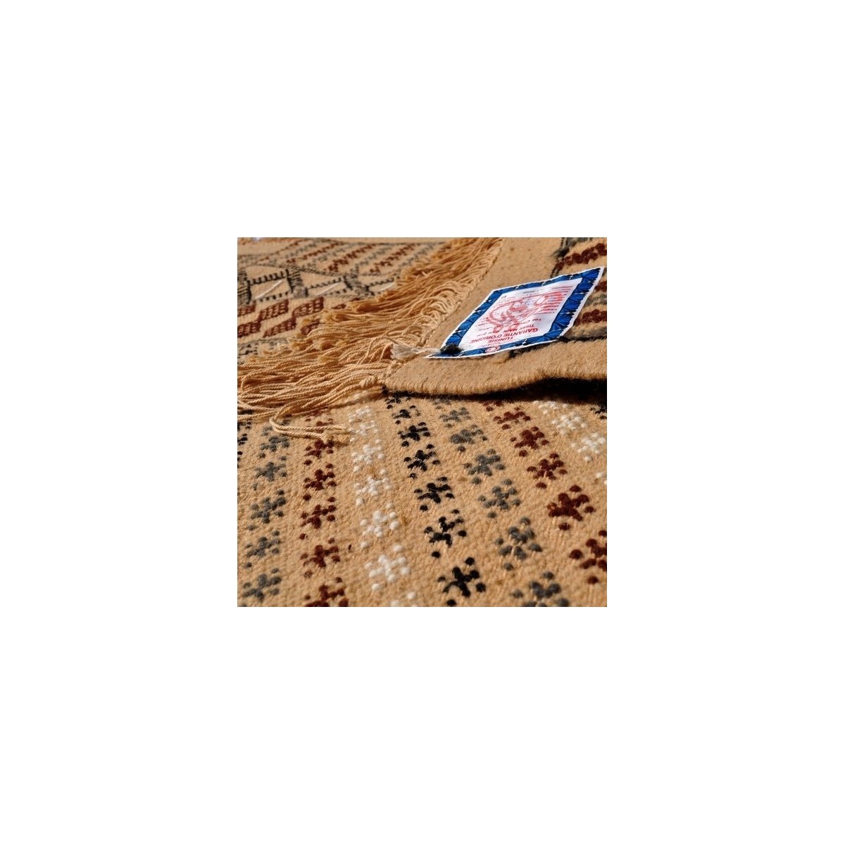 Berber carpet Large Rug Margoum Carthage 200x300 Beige (Handmade, Wool) Tunisian margoum rug from the city of Kairouan. Rectangu