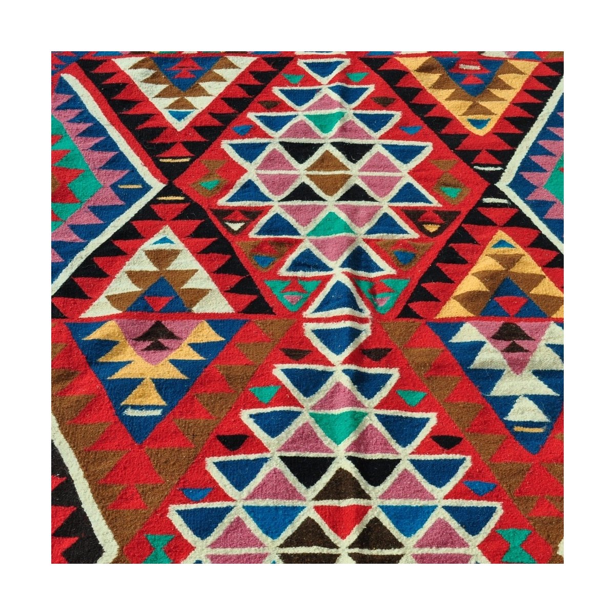 Tapis berbère Grand Tapis Kilim Sahar 150x250 Multicolore (Tissé main, Laine, Tunisie) Tapis kilim tunisien style tapis marocain
