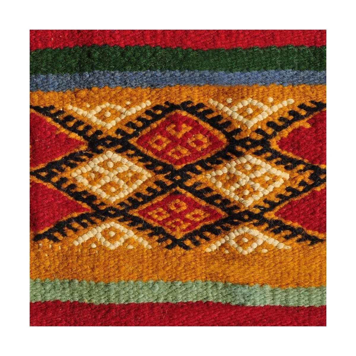 tappeto berbero Tappeto Kilim Ouarzazate 125x245 Giallo/Multicolore (Fatto a mano, Lana) Tappeto kilim tunisino, in stile marocc