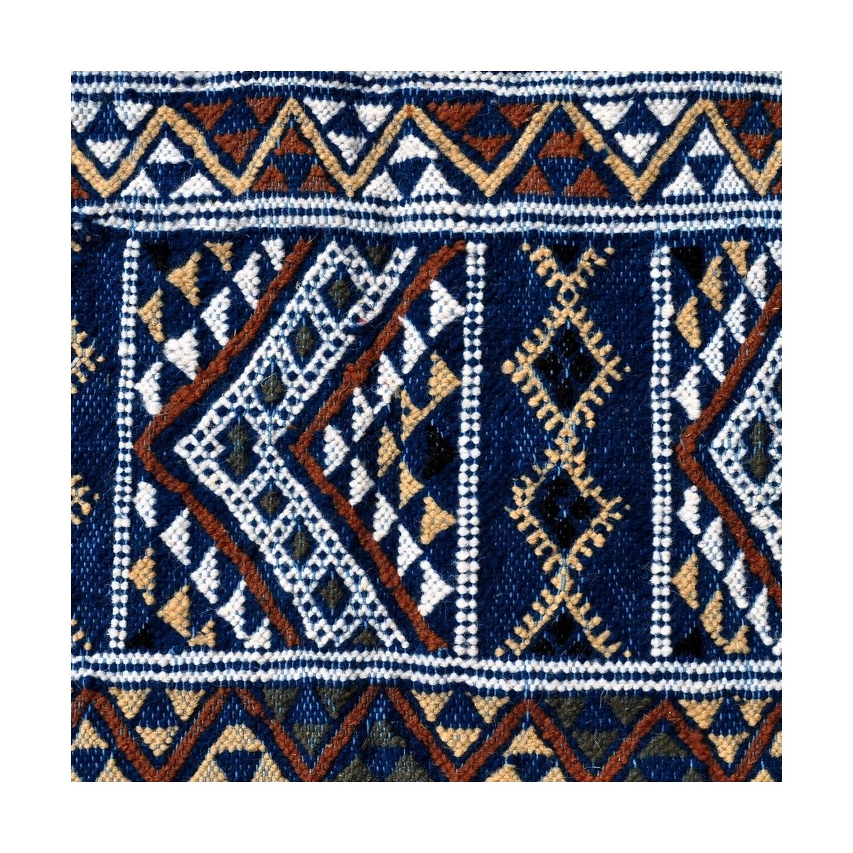 tappeto berbero Grande Tappeto Margoum Nahrawen 170x240 Blu (Fatto a mano, Lana, Tunisia) Tappeto margoum tunisino della città d