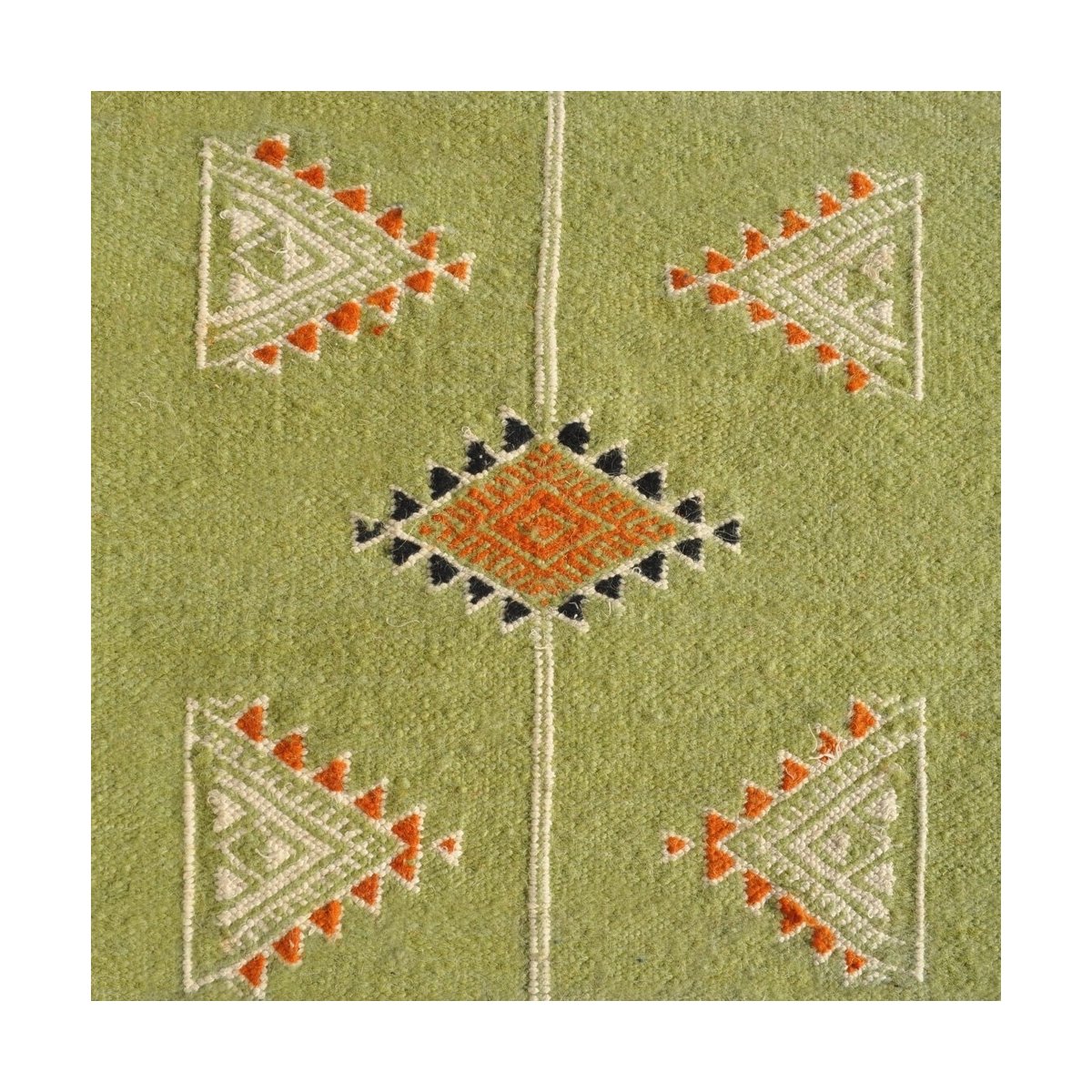 Berber carpet Rug Kilim Dhamer 60x210 Green (Handmade, Wool) Tunisian Rug Kilim style Moroccan rug. Rectangular carpet 100% wool