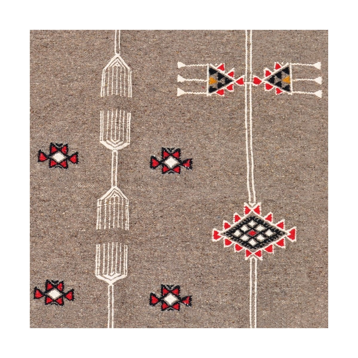 Berber carpet Rug Kilim Miskar 100x160 Grey (Handmade, Wool) Tunisian Rug Kilim style Moroccan rug. Rectangular carpet 100% wool