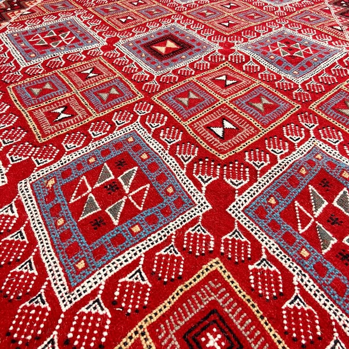 Berber Teppich Teppich Margoum Ayoun 126x208 Rot (Handgefertigt, Wolle) Tunesischer Margoum-Teppich aus der Stadt Kairouan. Rech