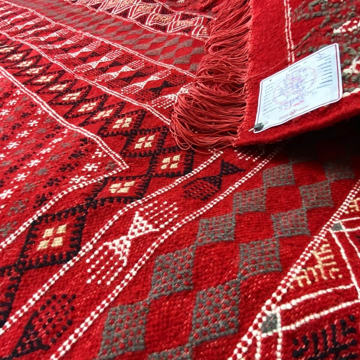 Berber tapijt Tapijt Margoum Delaali 195x308 cm Rood (Handgeweven, Wol, Tunesië) Tunesisch Margoum Tapijt uit de stad Kairouan. 