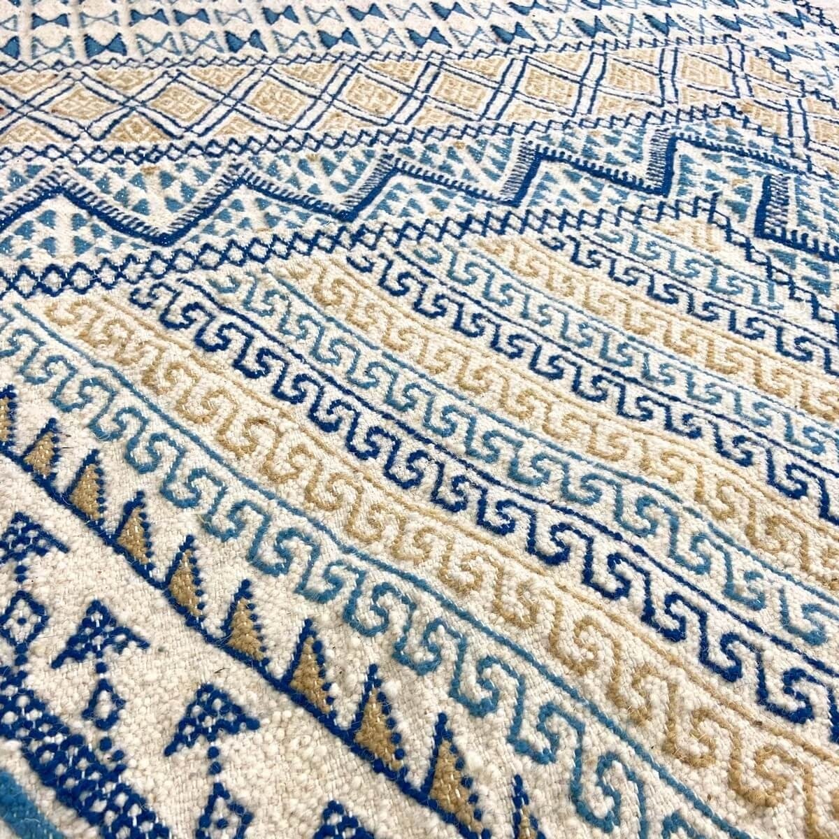 Berber tapijt Groot Tapijt Margoum Flouki 206x308 cm Blauw (Handgeweven, Wol, Tunesië) Tunesisch Margoum Tapijt uit de stad Kair