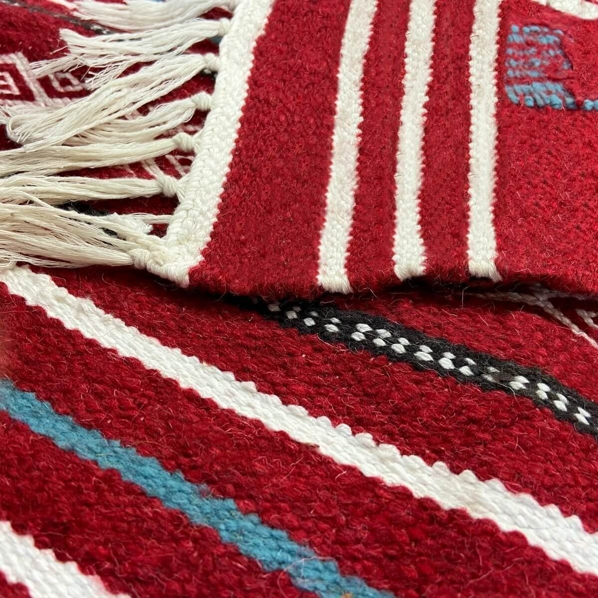 tappeto berbero Tappeto Kilim Luban 140x258 cm Rosso/Multicolore (Fatto a mano, Lana) Tappeto kilim tunisino, in stile marocchin
