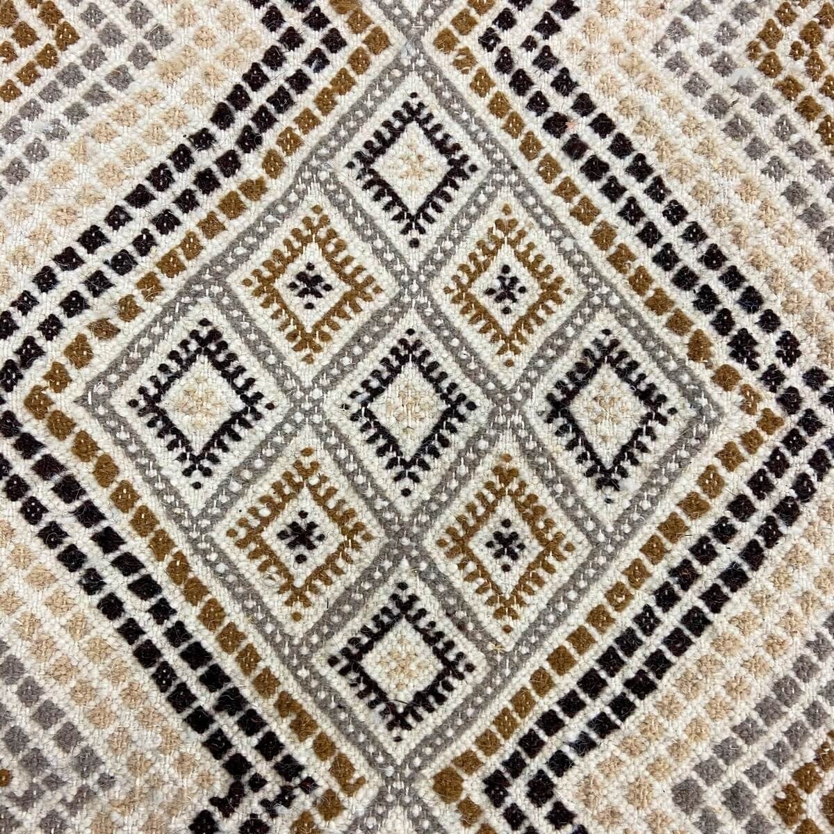 tappeto berbero Tappeto Margoum Zaatar 78x318 cm Bianco/Marrone (Fatto a mano, Lana, Tunisia) Tappeto margoum tunisino della cit