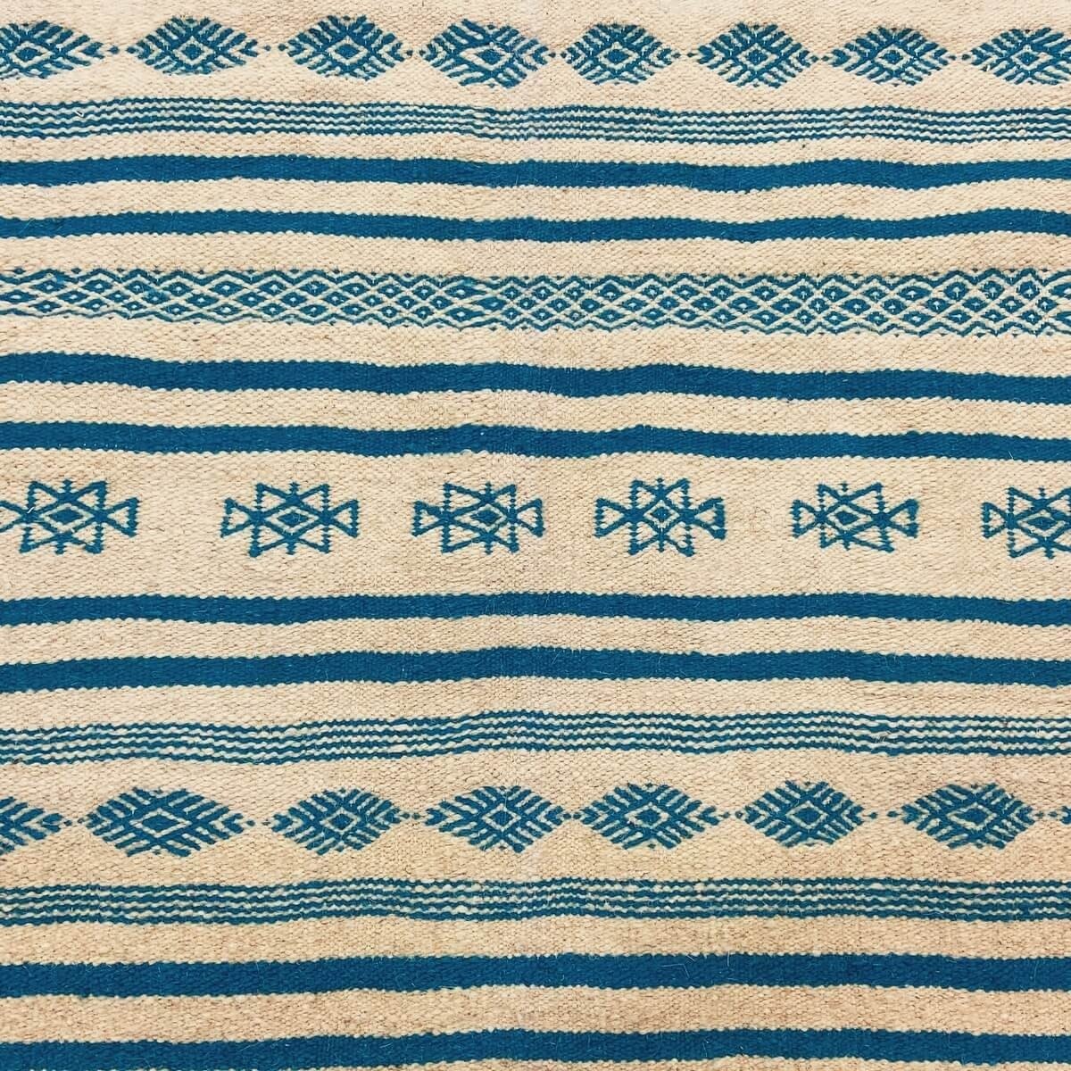 Berber carpet Rug Kilim long Esesnou 114x186 cm Beige Blue (Handmade, Wool, Tunisia) Tunisian Rug Kilim style Moroccan rug. Rect