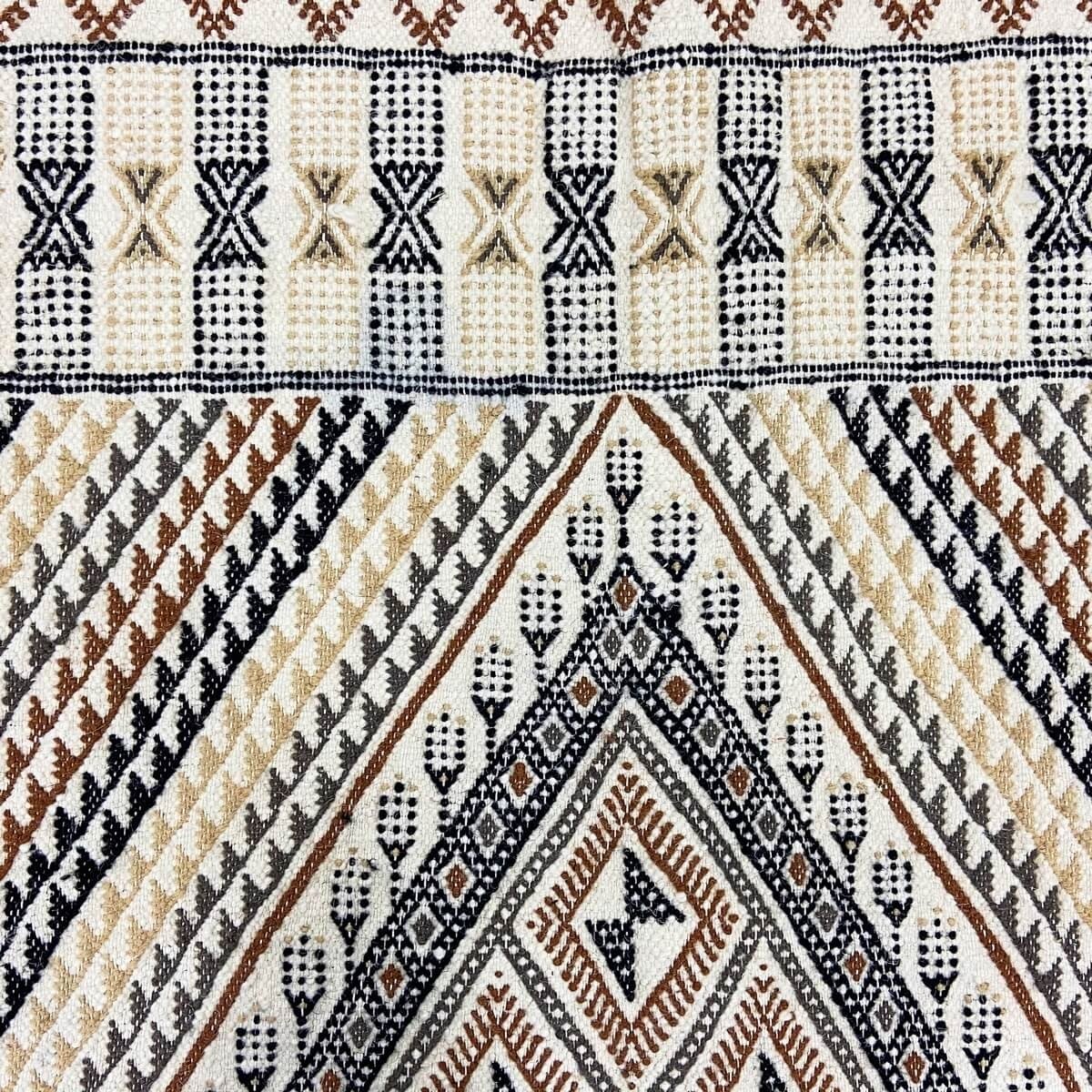 Berber tapijt Tapijt Margoum Homssi 124x204 Wit/Bruin (Handgeweven, Wol, Tunesië) Tunesisch Margoum Tapijt uit de stad Kairouan.