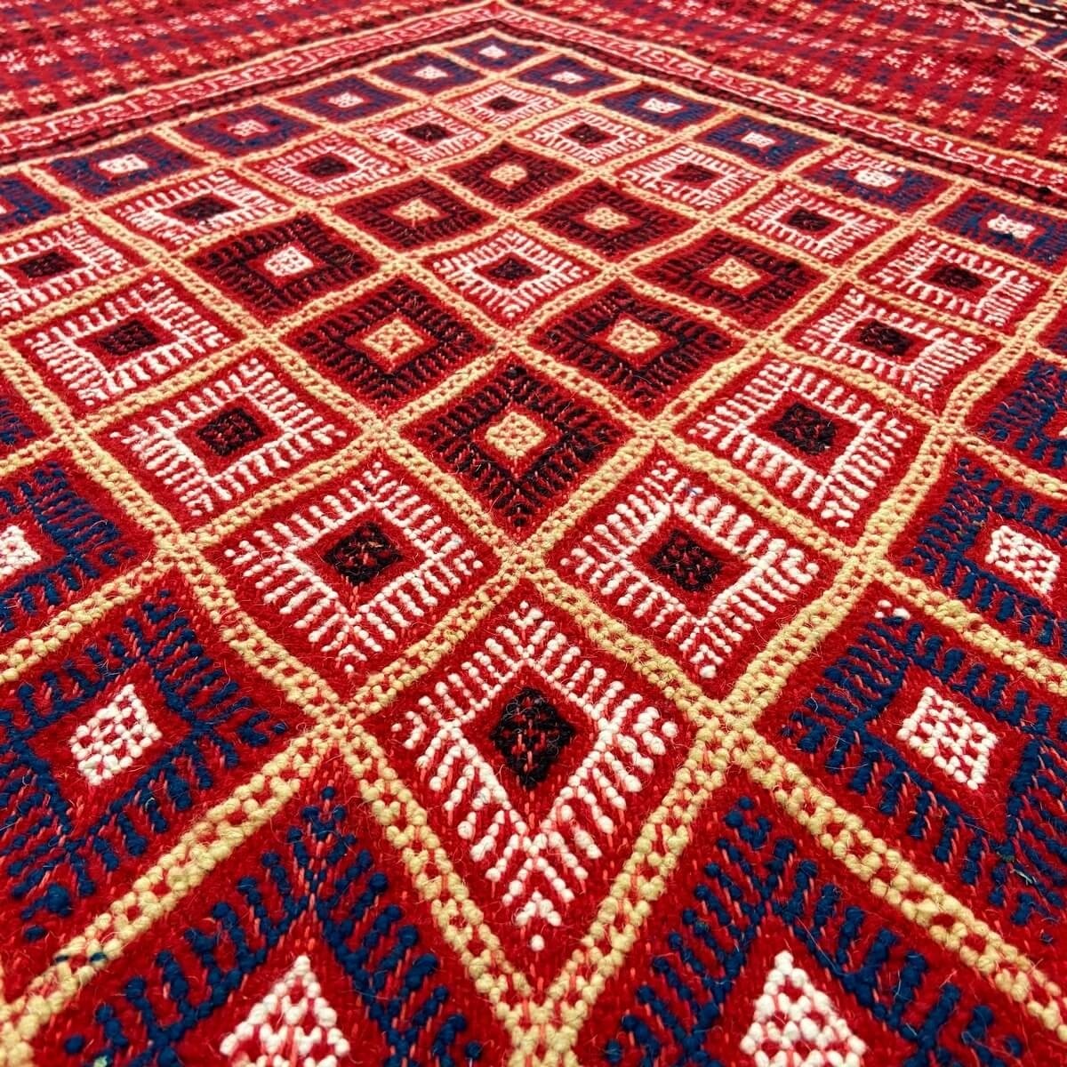 Berber tapijt Tapijt Margoum Azid 128x200 Rood (Handgeweven, Wol, Tunesië) Tunesisch Margoum Tapijt uit de stad Kairouan. Rechth