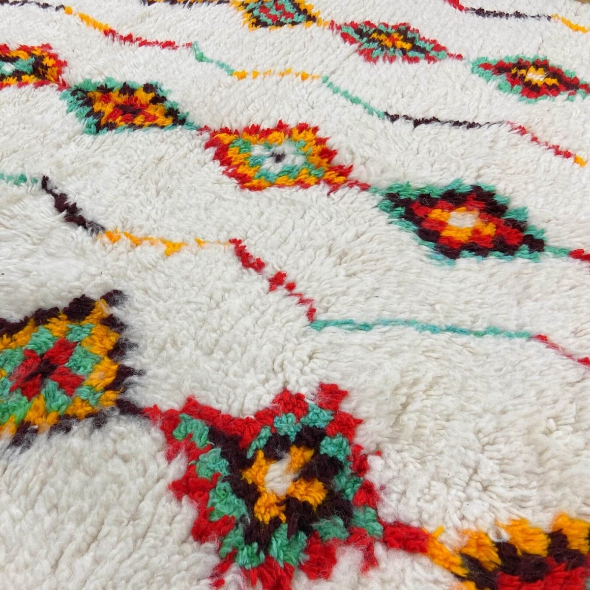 Berber Teppich Teppich Azilal Azwaw 160x255 Weiß/Mehrfarbig  (Handgefertigt, Wolle, Marokko) Tunesischer Margoum-Teppich aus der